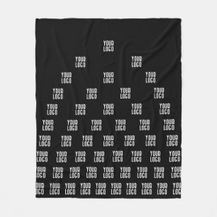 Ihr Logo Einzigartiges Muster Schwarz (bearbeitb Fleecedecke
