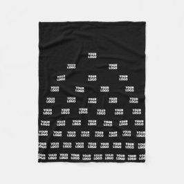 Ihr Logo Einzigartiges Muster | Schwarz (bearbeitb Fleecedecke
