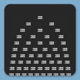 Ihr Logo Einzigartiges Muster | Schwarz (bearbeitb Quadratischer Aufkleber