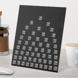 Ihr Logo Einzigartiges Muster | Schwarz (bearbeitb Sockelschild