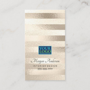Ihr Logo Elegant Professionell Platin Gestreift 3 Visitenkarte