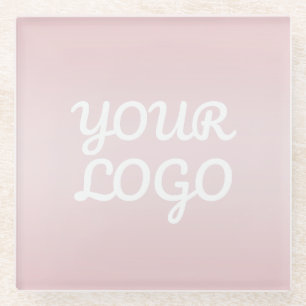 Ihr Logo & Elegantes modernes Blush-Pink-Ombre Glasuntersetzer