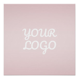 Ihr Logo & Elegantes modernes Blush-Pink-Ombre Poster