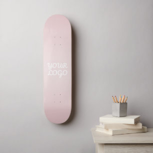 Ihr Logo & Elegantes modernes Blush-Pink-Ombre Skateboard
