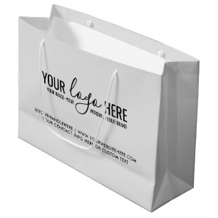 Ihr Logo-Event-Unternehmen Branding Grau Große Geschenktüte