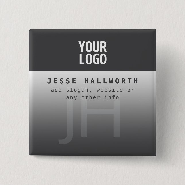 Ihr Logo, Firmenname & Monogramm  Button (Vorderseite)