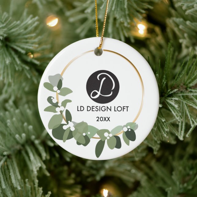 Ihr Logo geht hier Weihnachten Keramik Ornament (Baum)