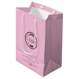 Ihr Logo-Geschäft Beruflich Pink Mittlere Geschenktüte
