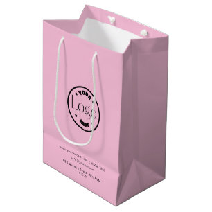 Ihr Logo-Geschäft Beruflich Pink Mittlere Geschenktüte