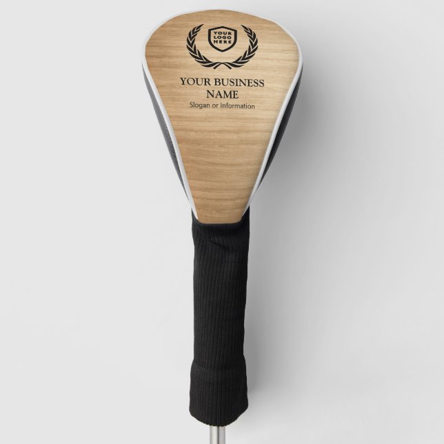 Ihr Logo-Geschäft | Minimalistisches Holz Golf Headcover (Vorderseite)
