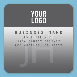 Ihr Logo, Geschäftsname und Monogramm Quadratischer Aufkleber