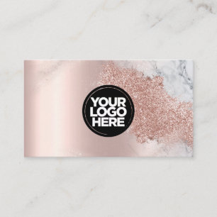 Ihr Logo Glitzer Rose Gold elegante Drehbuchmor Visitenkarte