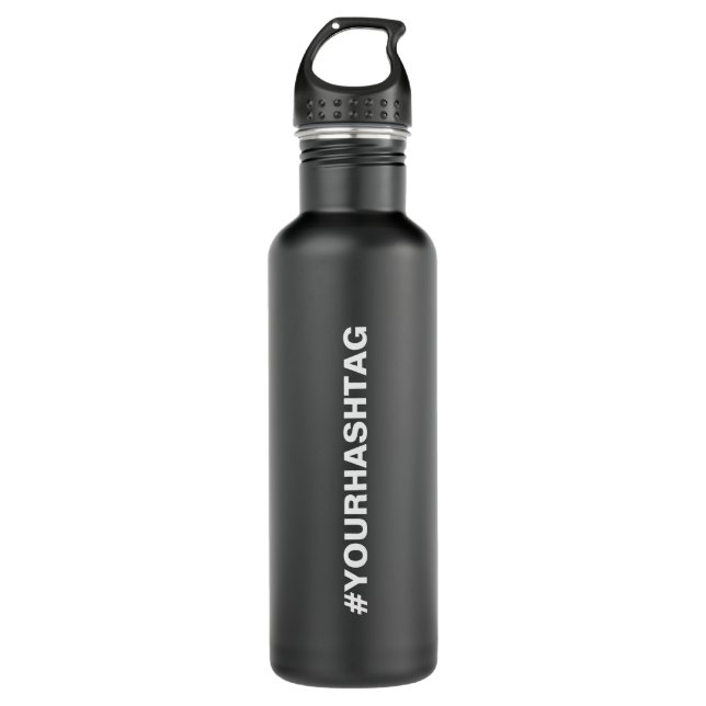 Ihr Logo Hashtag Business Company Personalisiert Edelstahlflasche (Vorderseite)
