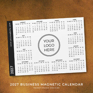Ihr Logo hier 2027 weißer magnetischer Kalender Magnetkarte