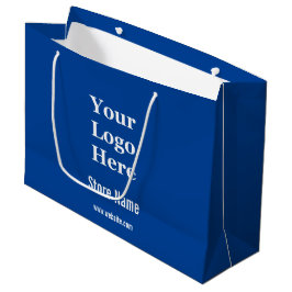 Ihr Logo hier auf blau und weiß Große Geschenktüte