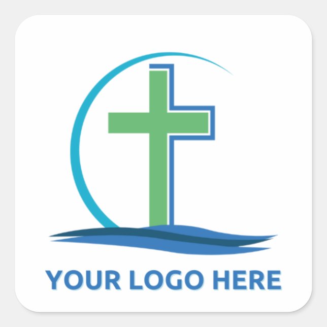 Ihr Logo hier Benutzerdefiniertes kirchliches Mark Quadratischer Aufkleber (Vorderseite)