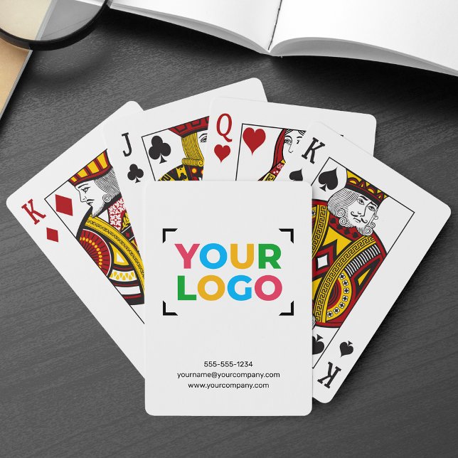 Ihr Logo hier "Clean Business Branding" weiß Spielkarten (Von Creator hochgeladen)