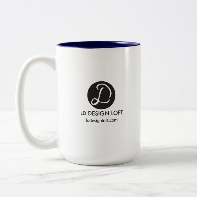 Ihr Logo Hier editierbare Geschäftstätigkeit und W Zweifarbige Tasse (Links)