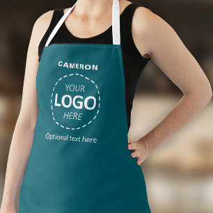 Ihr Logo hier - Einfaches Aquamarines Unternehmen Schürze