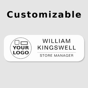 Ihr Logo hier Eleganter schwarzer Titel Namensschild