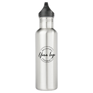 Ihr Logo hier für die Schwarz-Weiß-Markenbezeichnu Edelstahlflasche