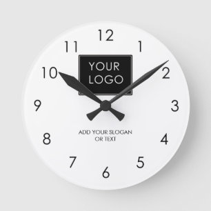 Ihr Logo hier Geschäftsunternehmen Weißes Unterneh Runde Wanduhr