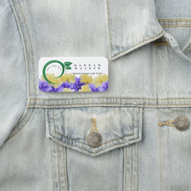 Ihr Logo hier, grüne Blume auf der Wiese Namensschild (Beispiel)