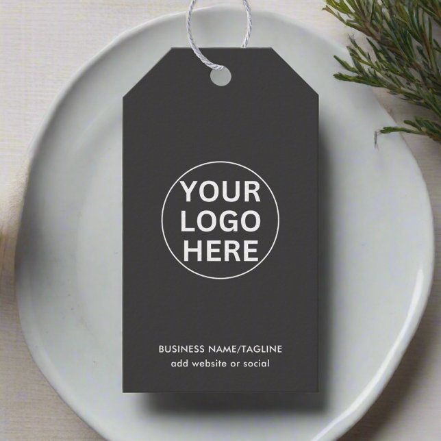 Ihr Logo hier l Corporate Business Grau Geschenkanhänger (Von Creator hochgeladen)