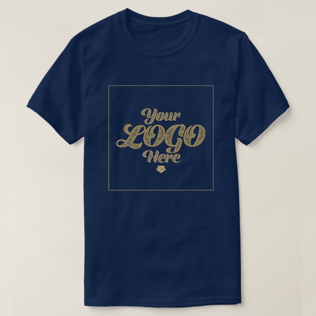 Ihr Logo hier - Men Navy Blue T - Shirt (Design vorne)