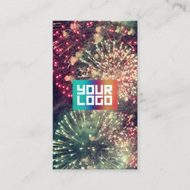 Ihr Logo hier Modern Custom QR Code Fireworks Visitenkarte