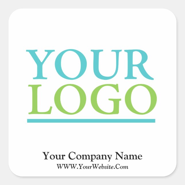 Ihr Logo hier, Name & Website-Promotion Quadratischer Aufkleber (Vorderseite)