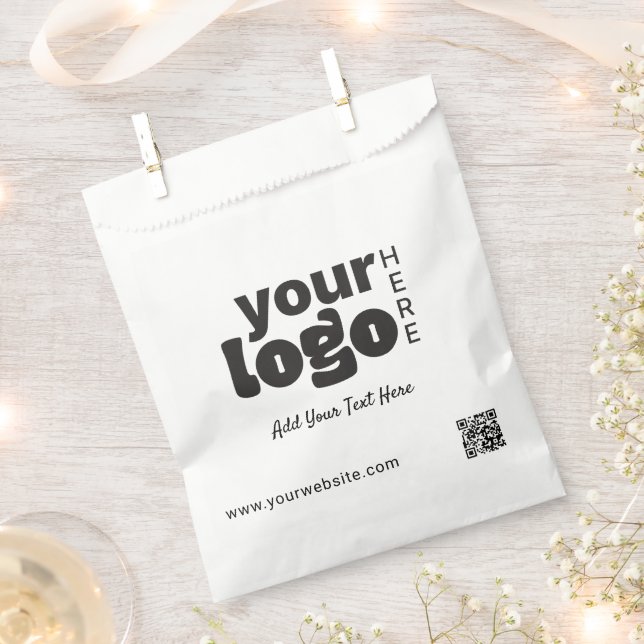Ihr Logo Hier QR-Code Modern Minimal Einfach Geschenktütchen (Ausgeschnitten)