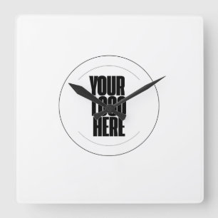 Ihr Logo hier Quadratische Wanduhr