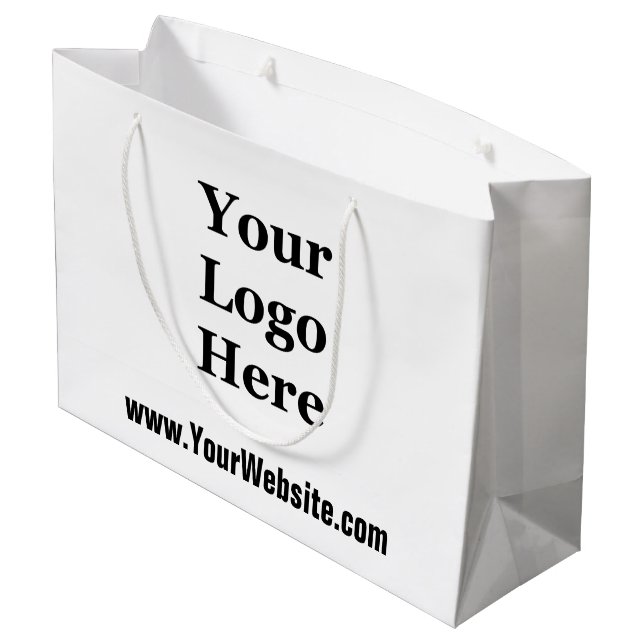 Ihr Logo hier Schwarz-Weiß-Vorlage Große Geschenktüte (Rückseite Schrägansicht)
