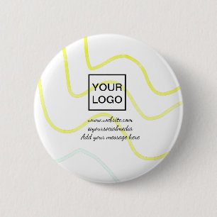Ihr Logo hier weiß einfache minimale gelbe Linien Button