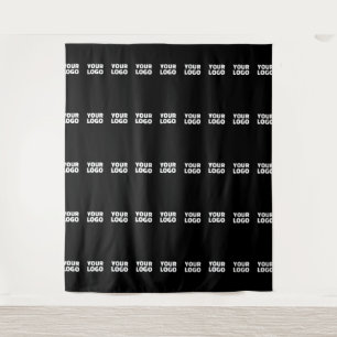 Ihr Logo Horizontal gekacheltes Streifenmuster Wandteppich