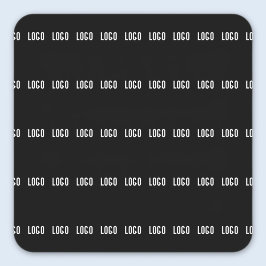 Ihr Logo | Horizontal gezogenes Streifenmuster Quadratischer Aufkleber