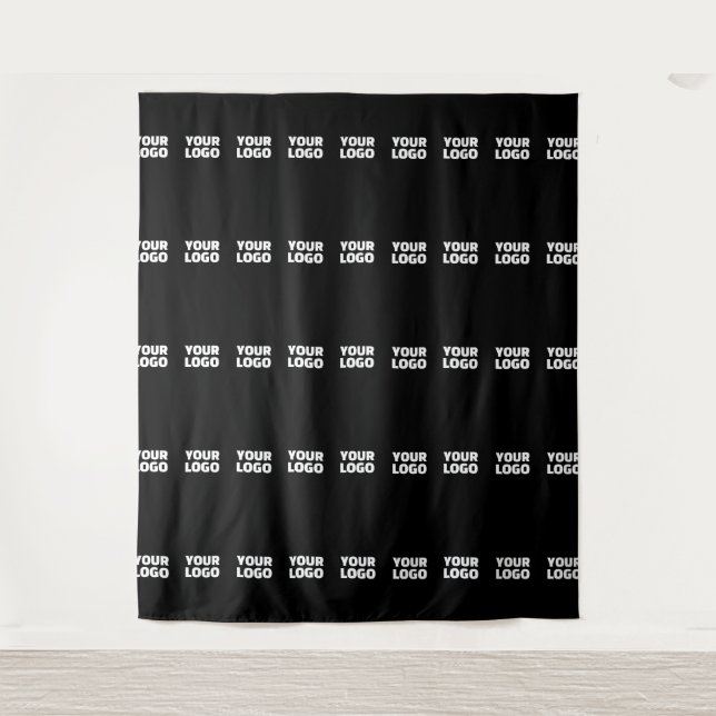 Ihr Logo | Horizontal gezogenes Streifenmuster Wandteppich (Vorderseite)
