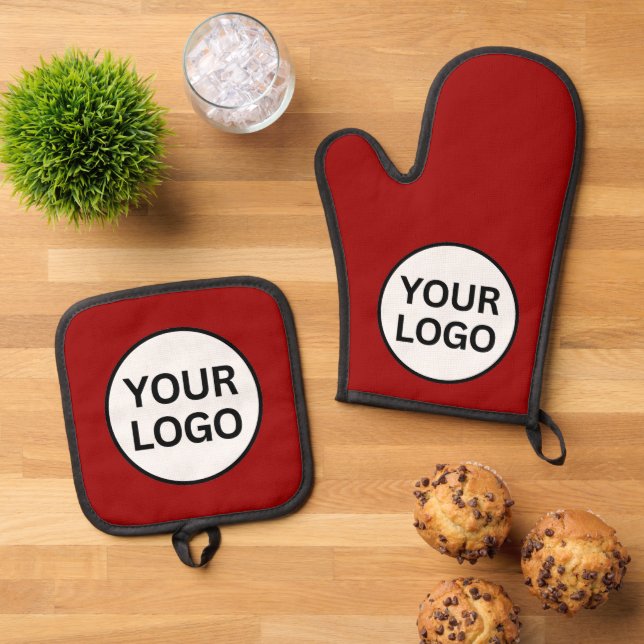 Ihr Logo Ihr Slogan Beruflich Ofenhandschuh & Topflappen-Set (Oben Unten)