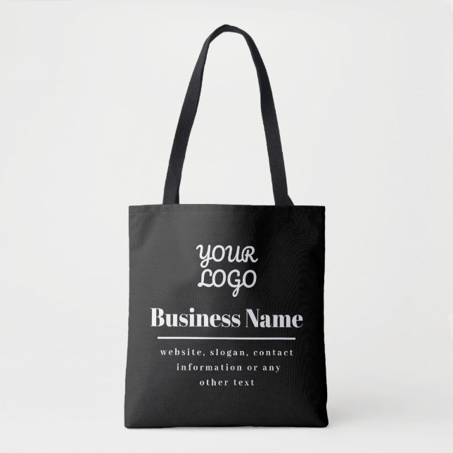 Ihr Logo ist Retro-Modern Schwarzweiß Tasche (Vorderseite)