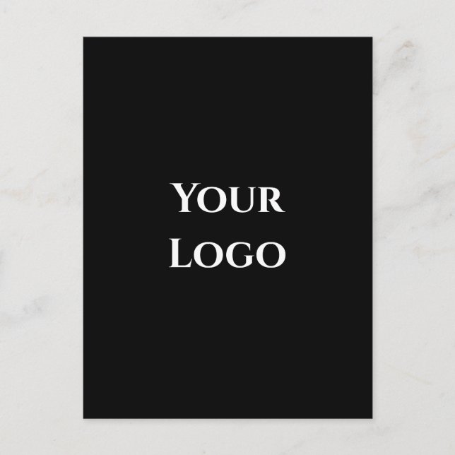 Ihr Logo leere Vorlage schwarze, einfache Designka Postkarte (Vorderseite)