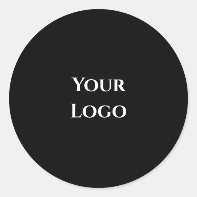 Ihr Logo leere Vorlage schwarze, einfache Designka Runder Aufkleber (Vorderseite)