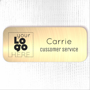 Ihr Logo Markiert Radial Metallic Gold Name Tag Namensschild