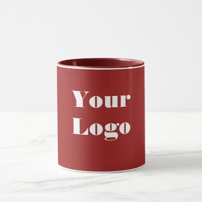 Ihr Logo Maroon White Tasse (Zentrum)