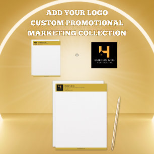 Ihr Logo Maßgeschneiderte Geschäft Gold Briefbogen