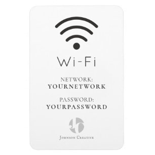 Ihr Logo Minimalistisch Weiß Wi-Fi-Zeichen Magnet