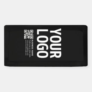 Ihr Logo mit bearbeitbarem QR-Code und Text  Banner