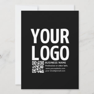 Ihr Logo mit bearbeitbarem QR-Code und Text  Einladung