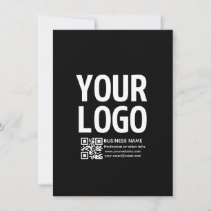 Ihr Logo mit bearbeitbarem QR-Code und Text Karte