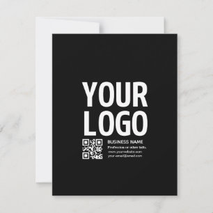 Ihr Logo mit bearbeitbarem QR-Code und Text  RSVP Karte